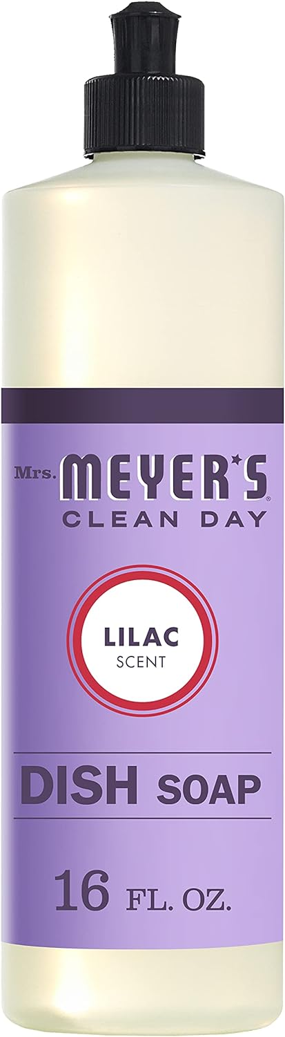 MRS. MEYER'S CLEAN DAY Liquid Dish Soap, Biodegradable Formula, Basil, 16 fl. oz - Pack of 3