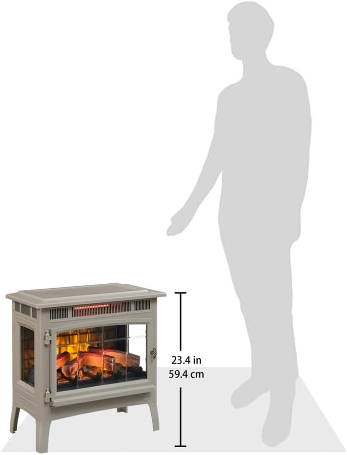 duraflame Freestanding Electric Fireplace Stove Heater with 3D Flame Effect for 1,000 Sq. Ft. Room, Black