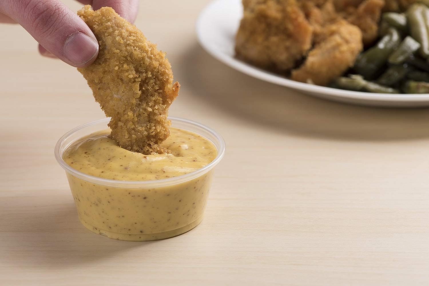 Comfy Package [2 oz. - 100 Count Clear Disposable Plastic Portion Cups with Lids - Soufflé Cups, Jello Shot Cups With Lids, Clear Plastic Containers Perfect for salad Dressing and More