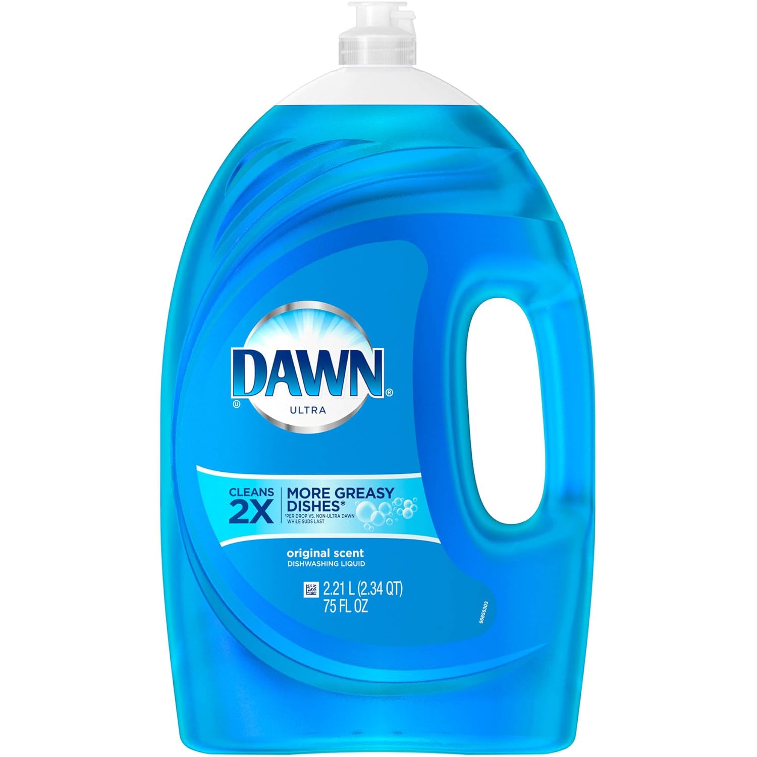 Dawn Dish Soap Squeeze Bottle, EZ-Squeeze Platinum Dish Soap Liquid+Non-Scratch Sponges for Dishes,Refreshing Rain,Includes 3x18oz Bottles+2 Sponges