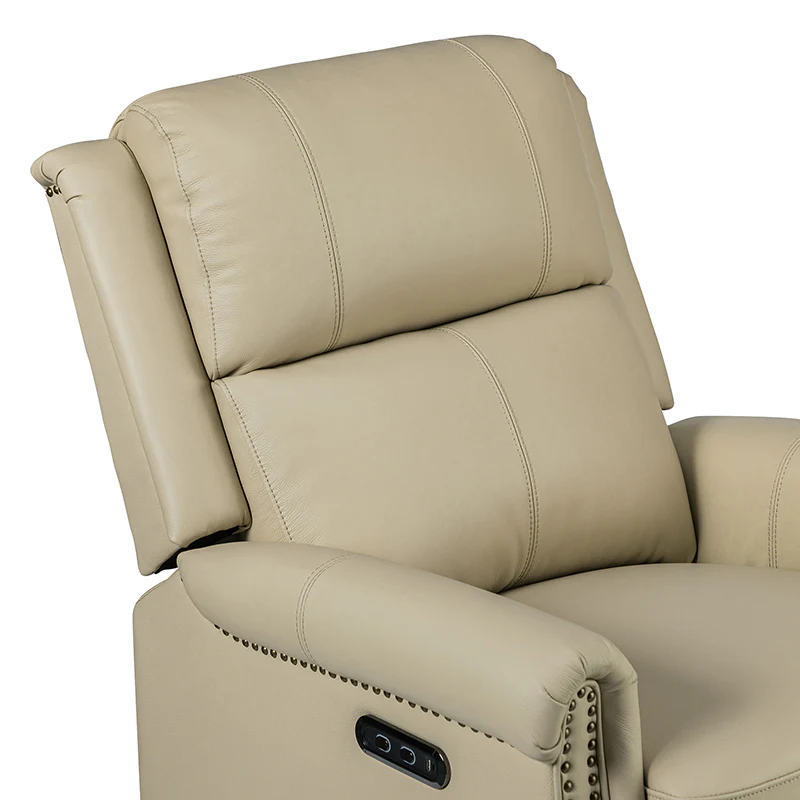 Kaietan Genuine Leather Power Rocking Recliner