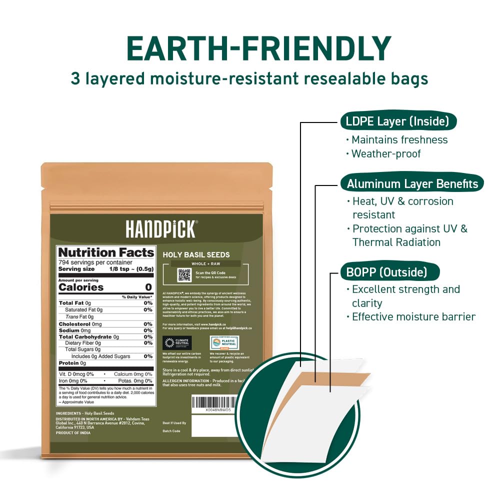 HANDPICK, Peppermint Tea, Eco-Conscious Tea Bags - 100 Count | Caffeine Free, Non-GMO | Minty, Fresh & Cool flavor | Direct From Source