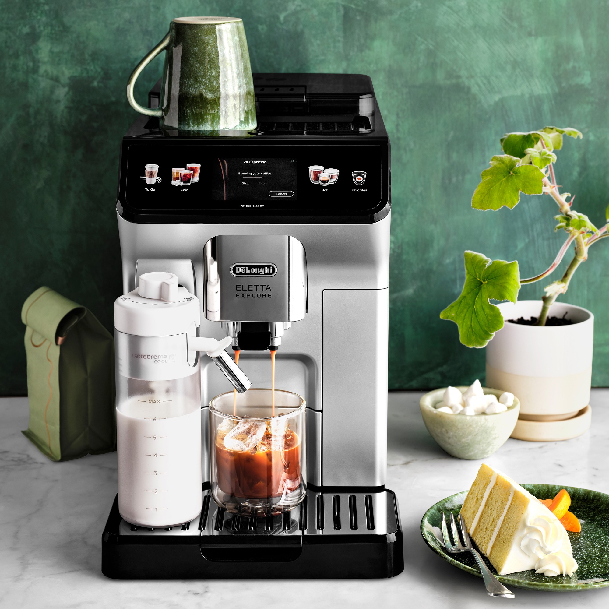 De'Longhi Eletta Explore Fully Automatic Espresso Machine with Cold Brew