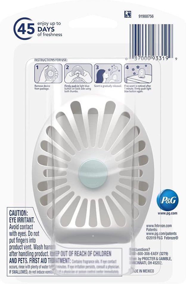 Febreze Small Spaces Air Freshener Linen & Sky, .25 fl. oz., Pack of 4