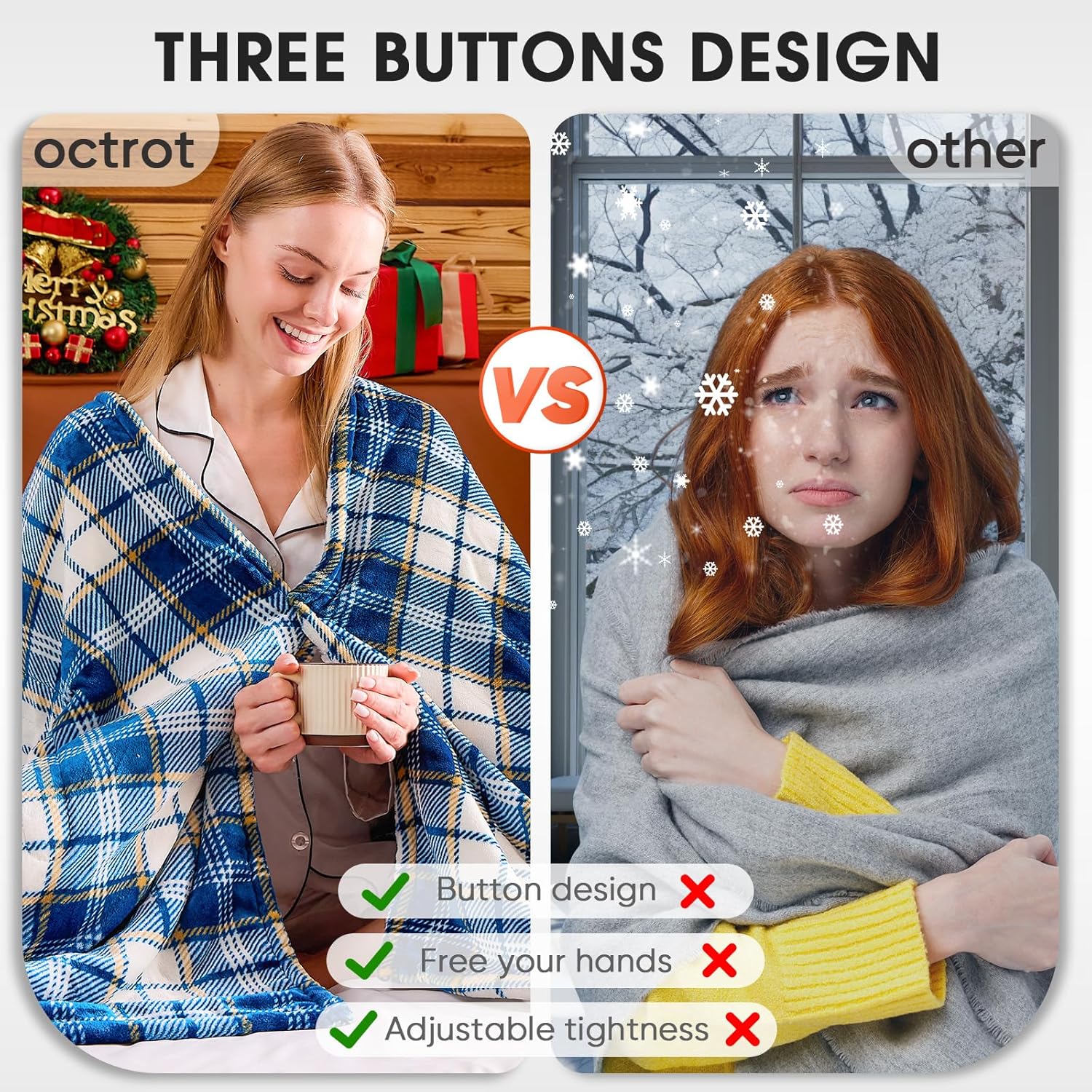 Heated Blanket Electric Throw, 50X60, Heating Throw with 10 Heating Levels/8 Hours Auto Off, Navy Blue Plaid Checkered Sherpa Blanket Warmer for Adults, Washable Blanket Gift for Couch Bed Office, ETL