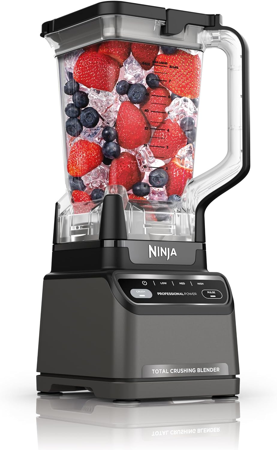 Ninja Blender, For-Smoothies, Salsa, Shakes, Slush, and-Frozen Drinks, Blender, Pitcher, and-Lid, Blender for-Kitchen, Crushes Ice, Fruit, and-Veggies, 1000-Watt, Dishwasher Safe, Black, NJ601AMZ​