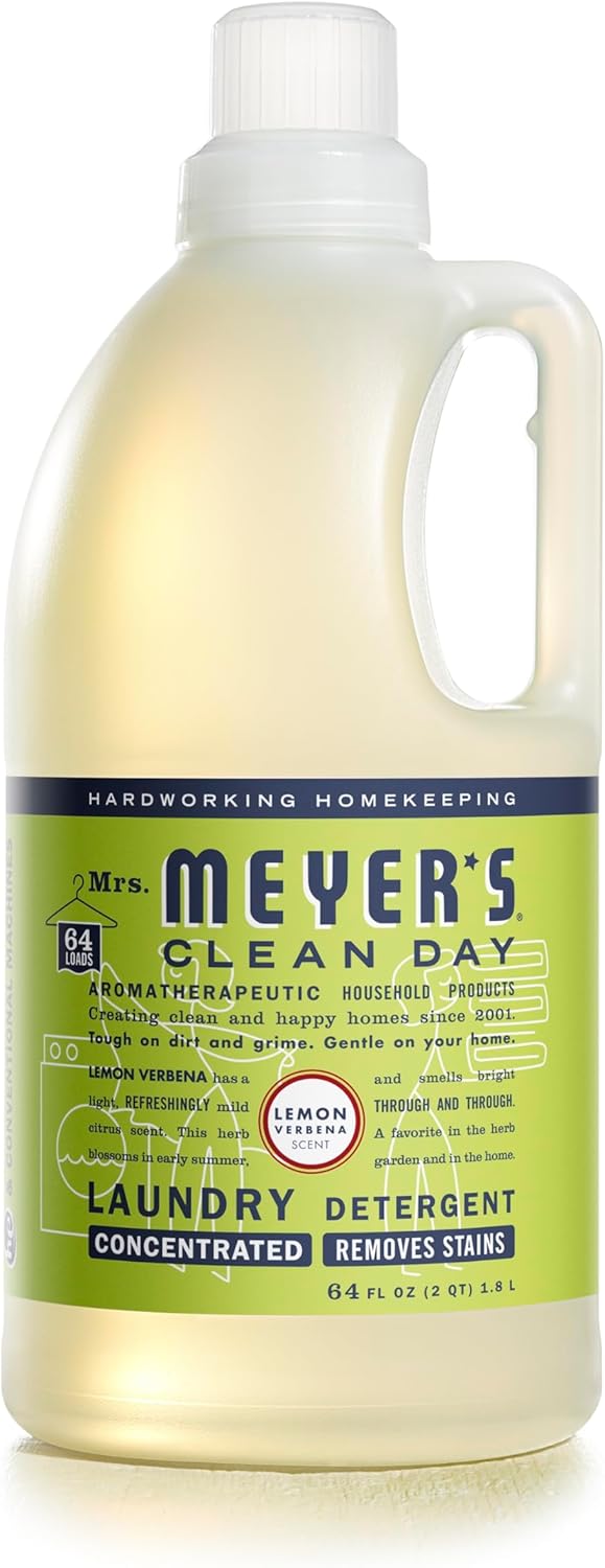 MRS. MEYER'S CLEAN DAY Liquid Laundry Detergent, Biodegradable Formula Infused with Essential Oils, Lavender, 64 oz (64 Loads)