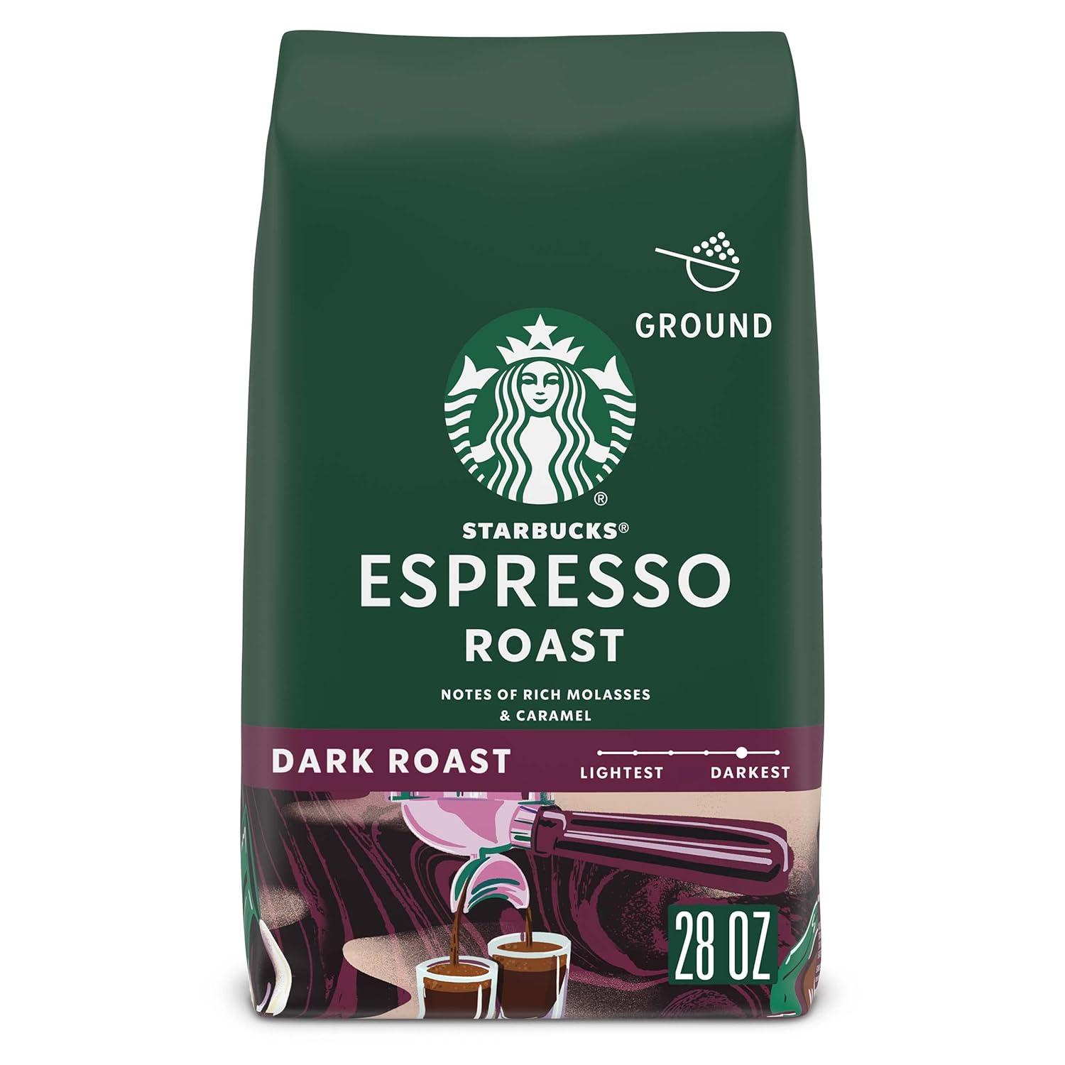 Starbucks Ground Coffee, Dark Roast Coffee, Caffè Verona, 100% Arabica, 1 bag (28 oz)
