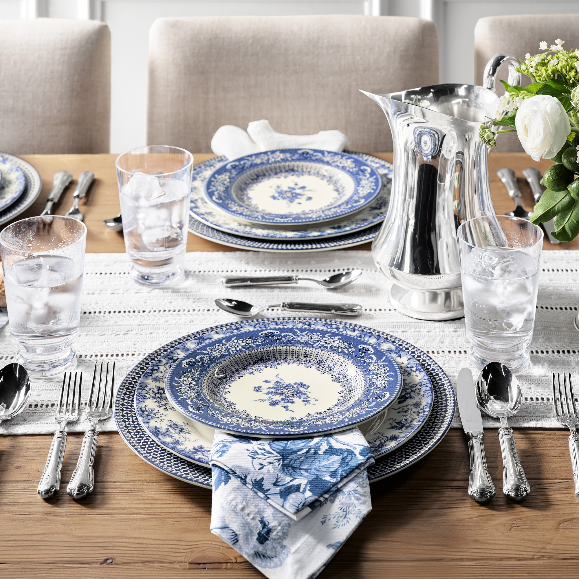 English Floral Geo Charger