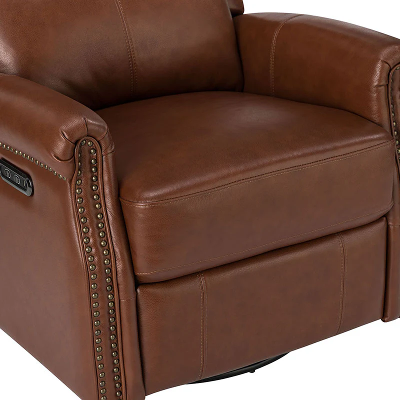 Kaietan Genuine Leather Power Rocking Recliner