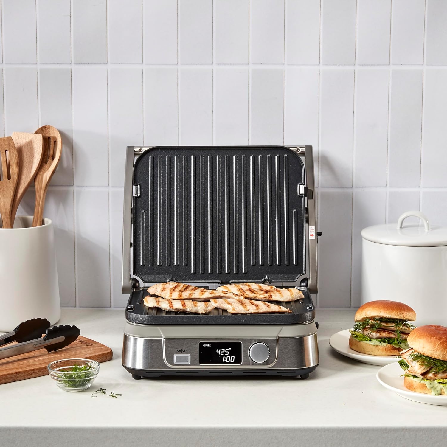 Cuisinart Panini Press, Stainless Steel Griddler, Sandwich Maker & More, 5-IN-1, GR-4NP1