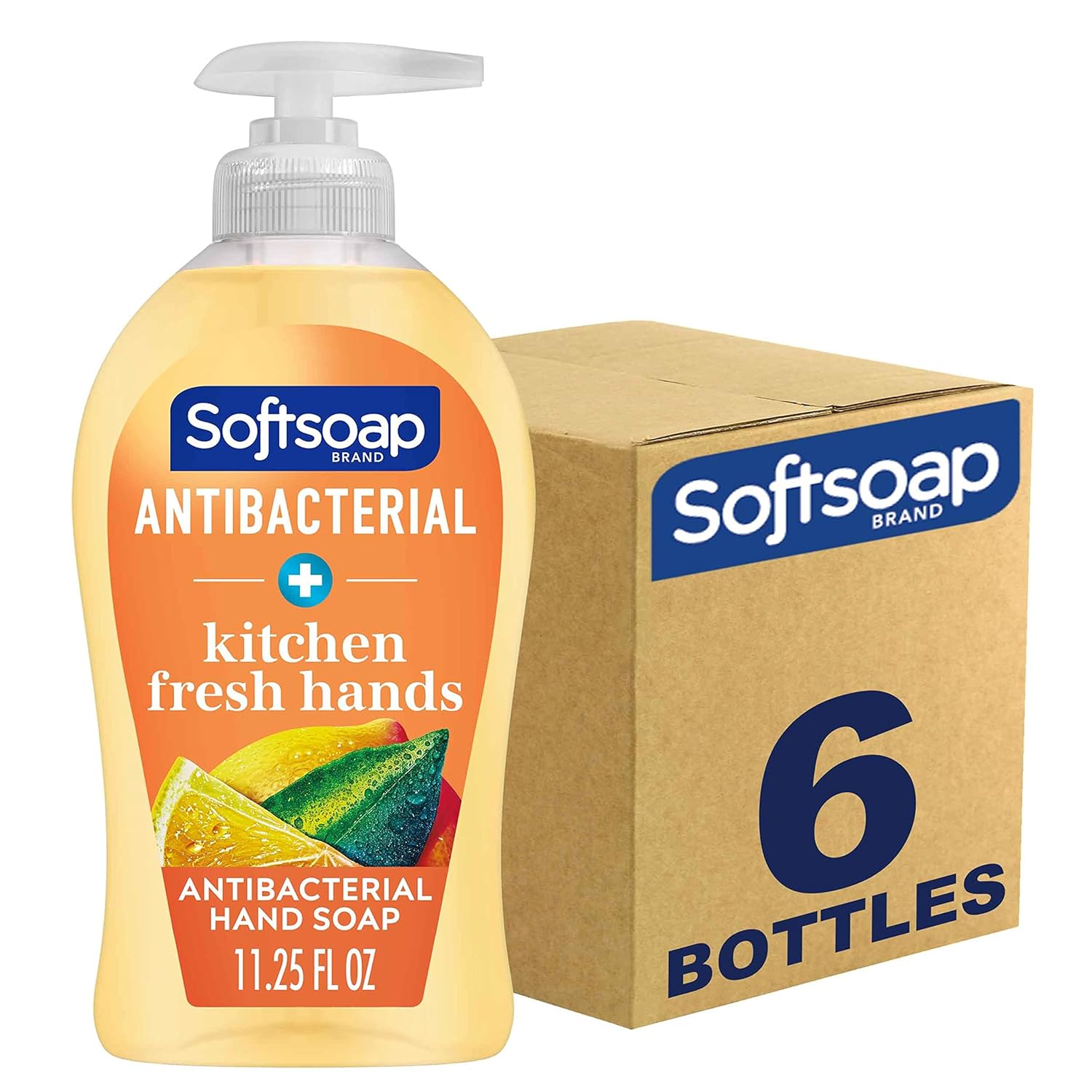 Softsoap Antibacterial Liquid Hand Soap, Fresh Citrus Scent Hand Soap, 11.25 Ounce, 6 Pack