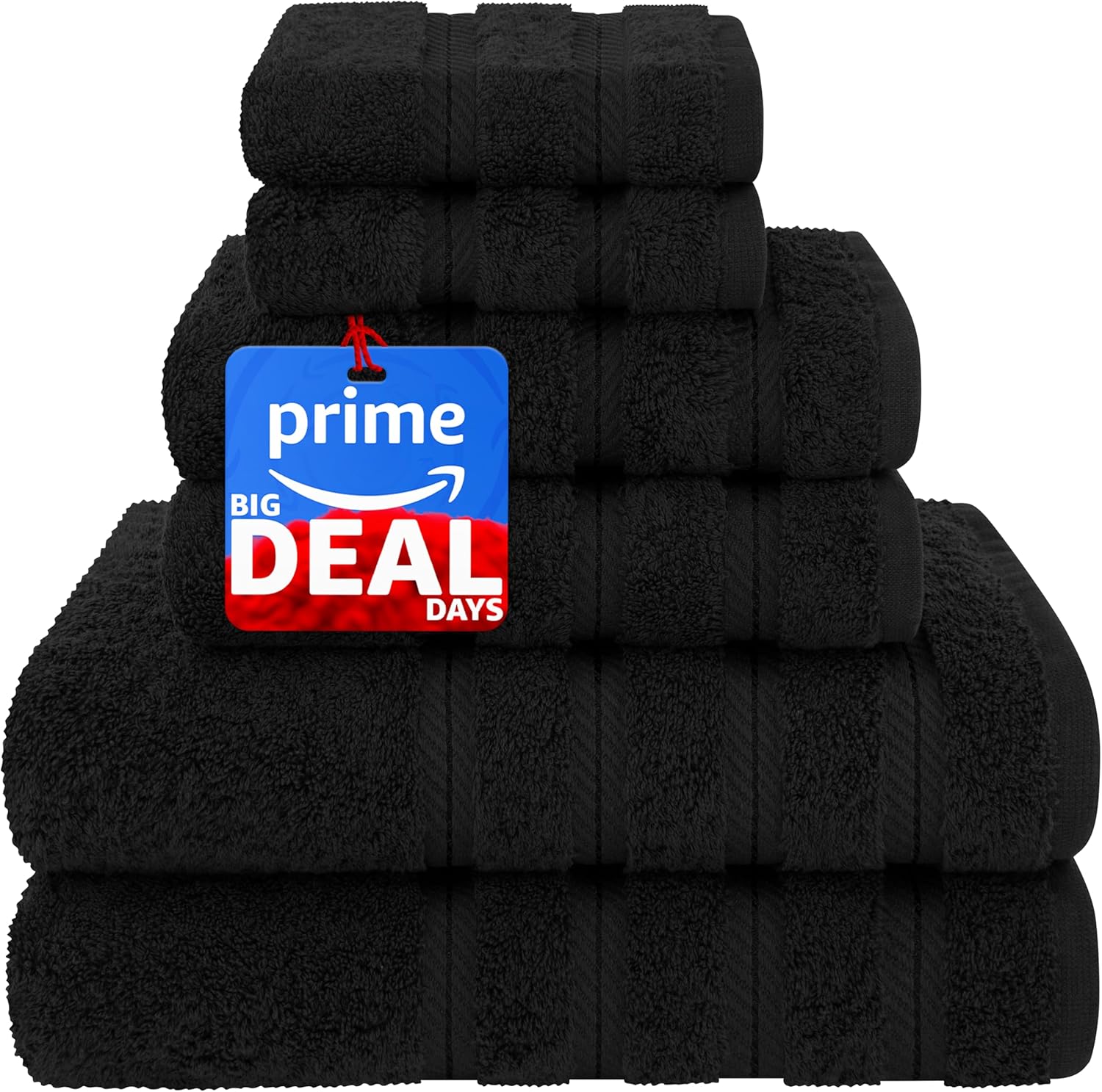 American Soft Linen Luxury 6 Piece Towel Set, 2 Bath Towels 2 Hand Towels 2 Washcloths, 100% Cotton Turkish Towels for Bathroom, Light Grey Towel Sets