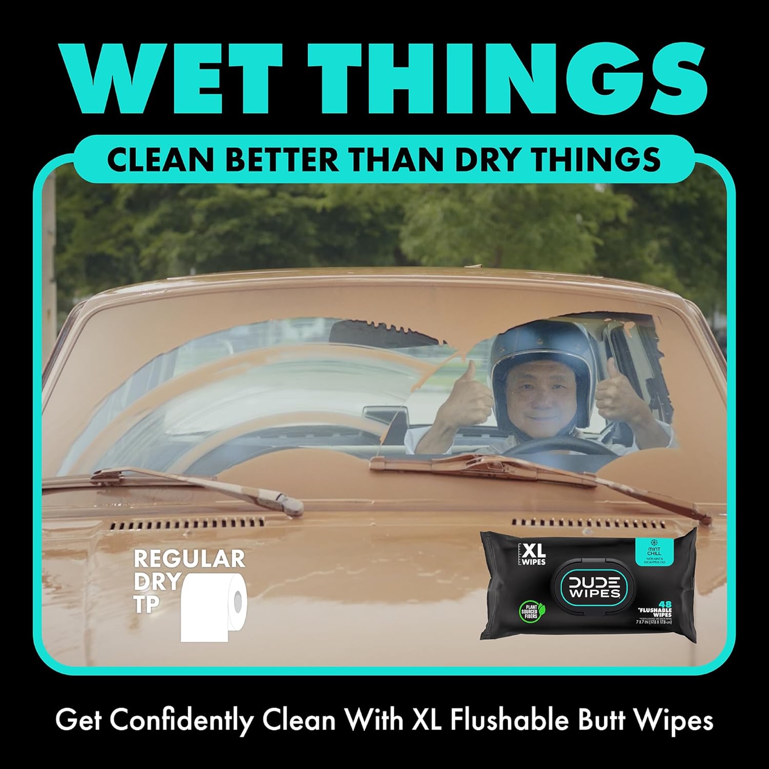 DUDE Wipes - Flushable Wipes with DUDE Bombs Toilet Spray - 18 Pack, 864 Wipes + 1 Spray Bottle - Unscented Extra-Large Adult Wet Wipes with Vitamin-E & Aloe - Forest Fresh Stank Eliminator