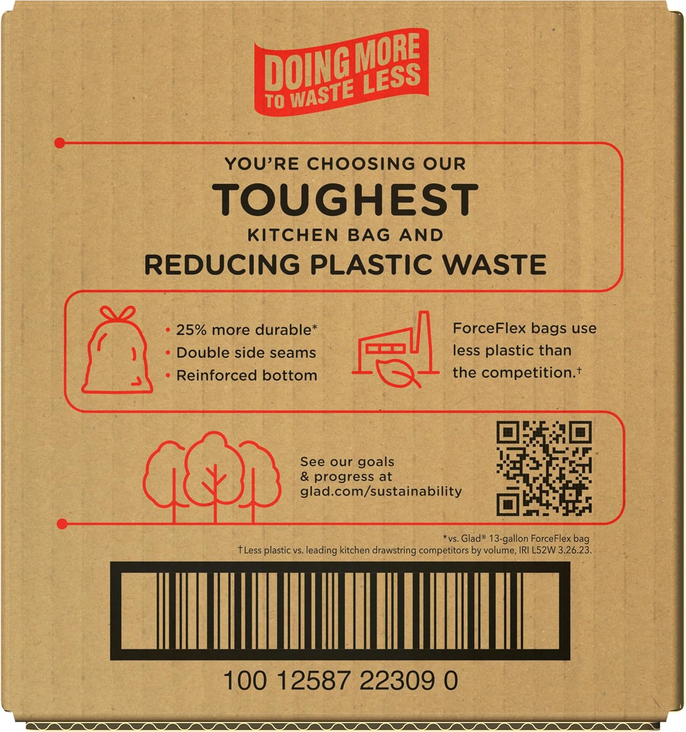 Glad ForceFlex MaxStrength with Clorox Trash Bags, 13 Gal, Lemon Fresh Bleach, 90 Ct, Pack May Vary