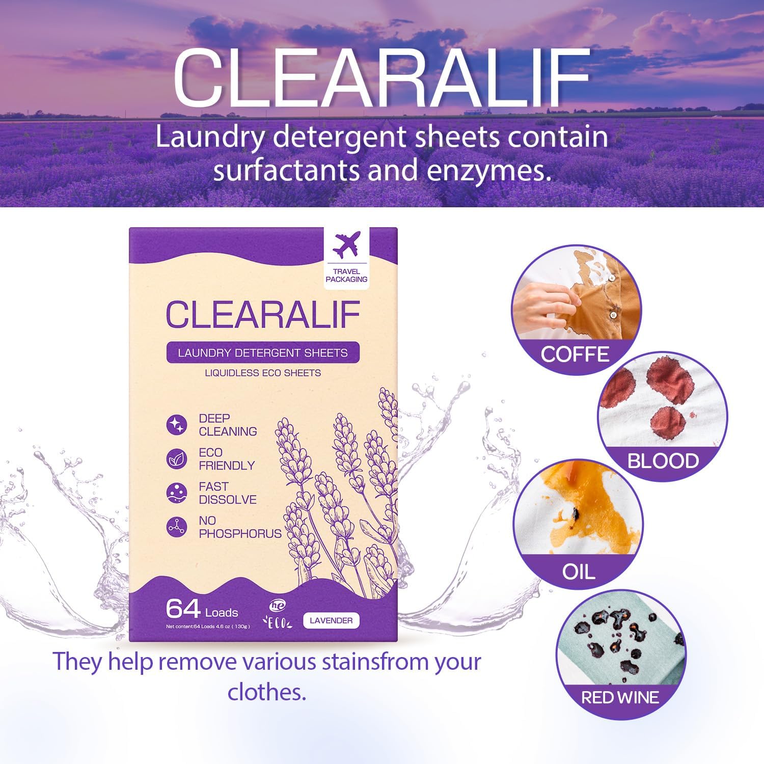 CLEARALIF Laundry Detergent Sheets Up to 160 Loads, Fresh Linen - Great For Travel,Apartments, Dorms,Laundry Detergent Strips Eco Friendly & Hypoallergenic