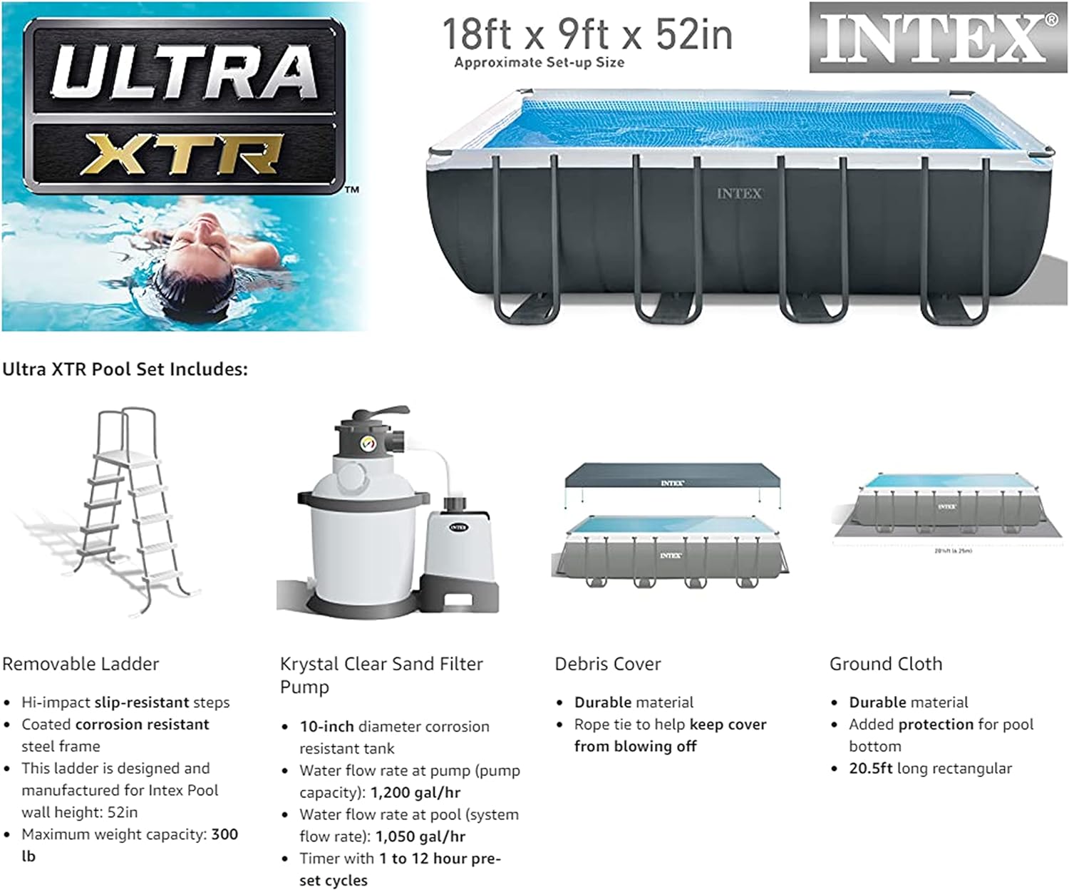 Intex 32' x 16' x 52