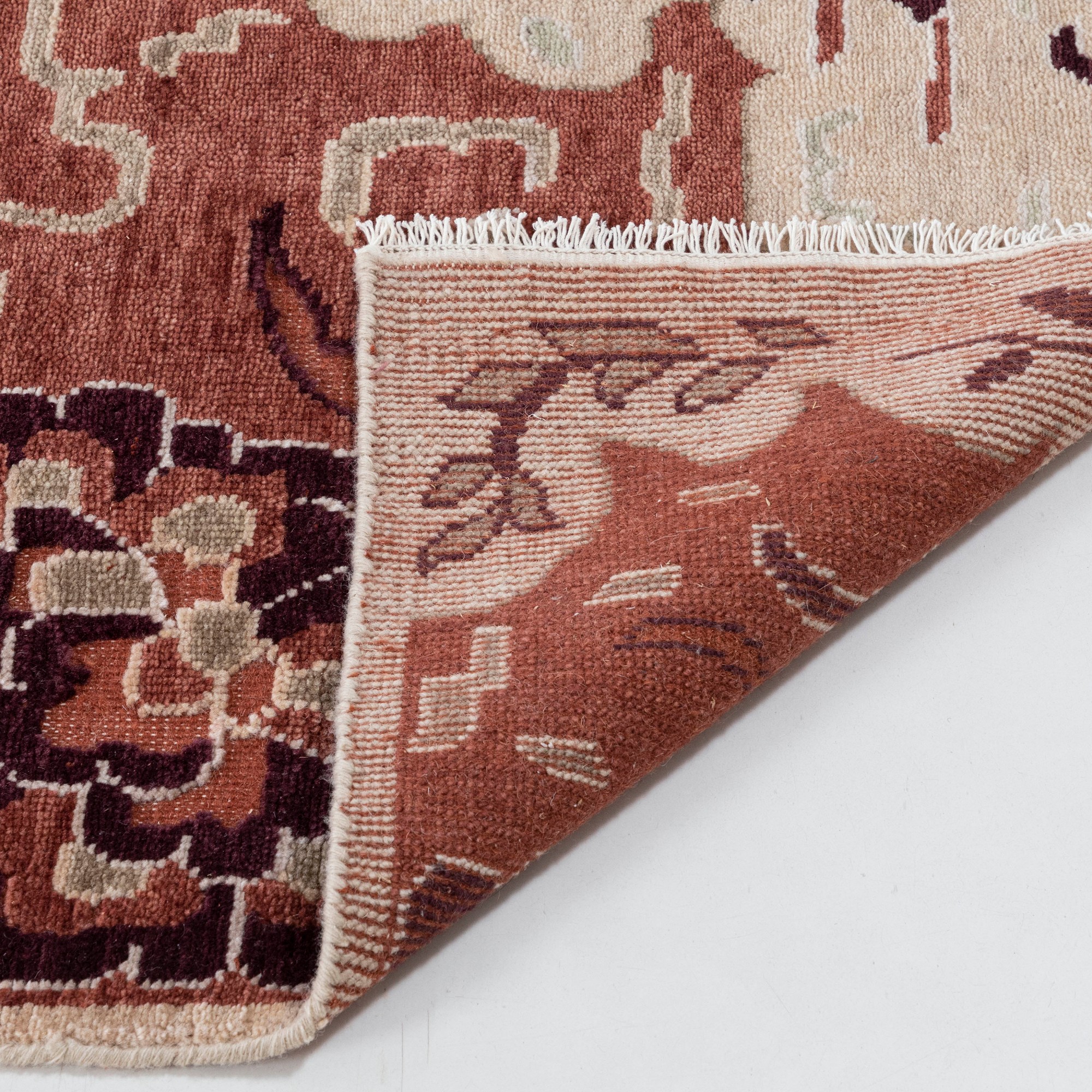 Tibetan Cloud Hand Knotted Rug, Henna