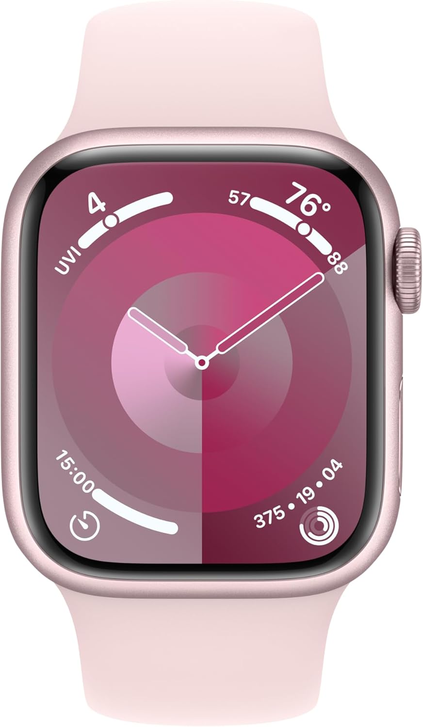 Apple Watch Series 9 [GPS 45mm] Smartwatch with Pink Aluminum Case with Pink Sport Loop. Fitness Tracker, Blood Oxygen & ECG Apps, Always-On Retina Display, Carbon Neutral