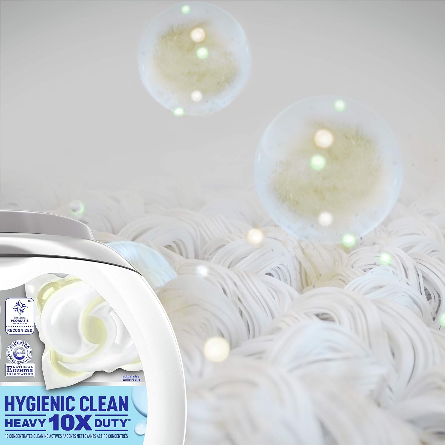 Tide Hygienic Clean Heavy 10x Duty Power PODS Laundry Detergent Pacs For Visible and Invisible Dirt, Spring Meadow Scent, 45 Count