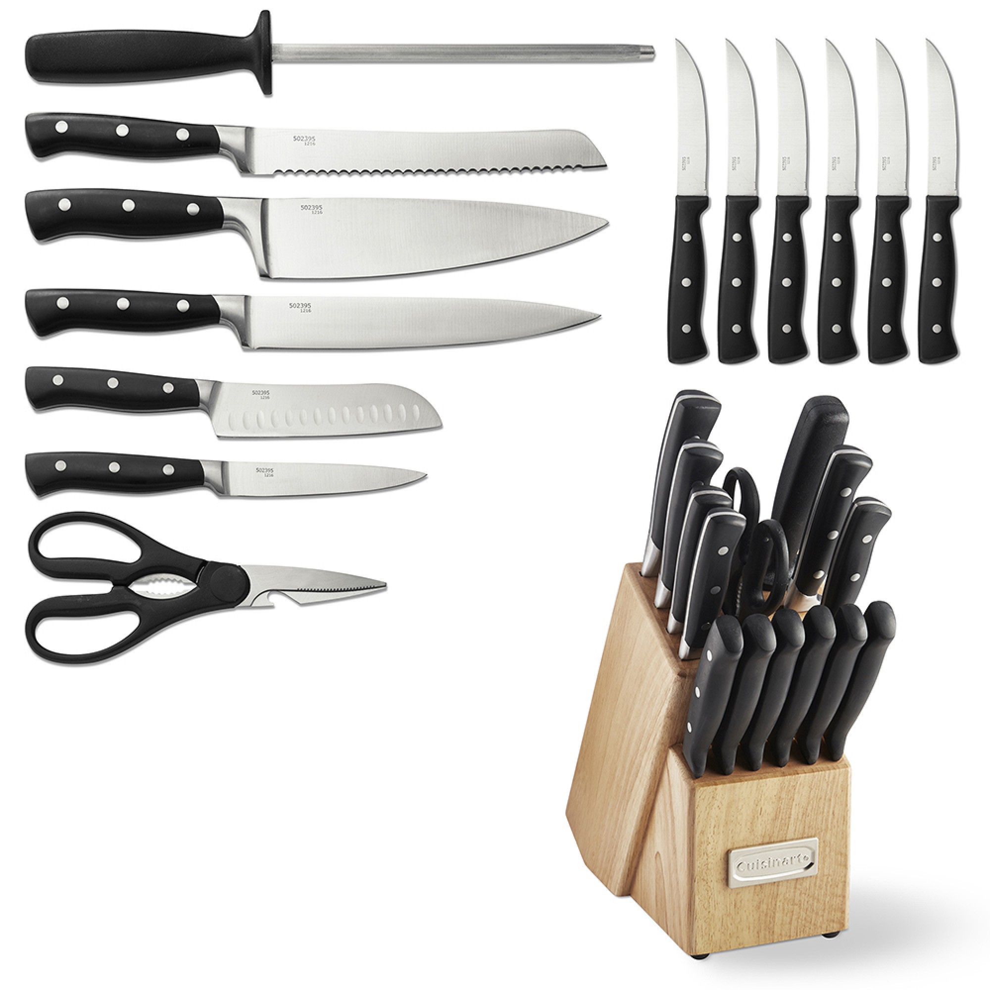 Cuisinart Triple Rivet Knife Block, Set of 15
