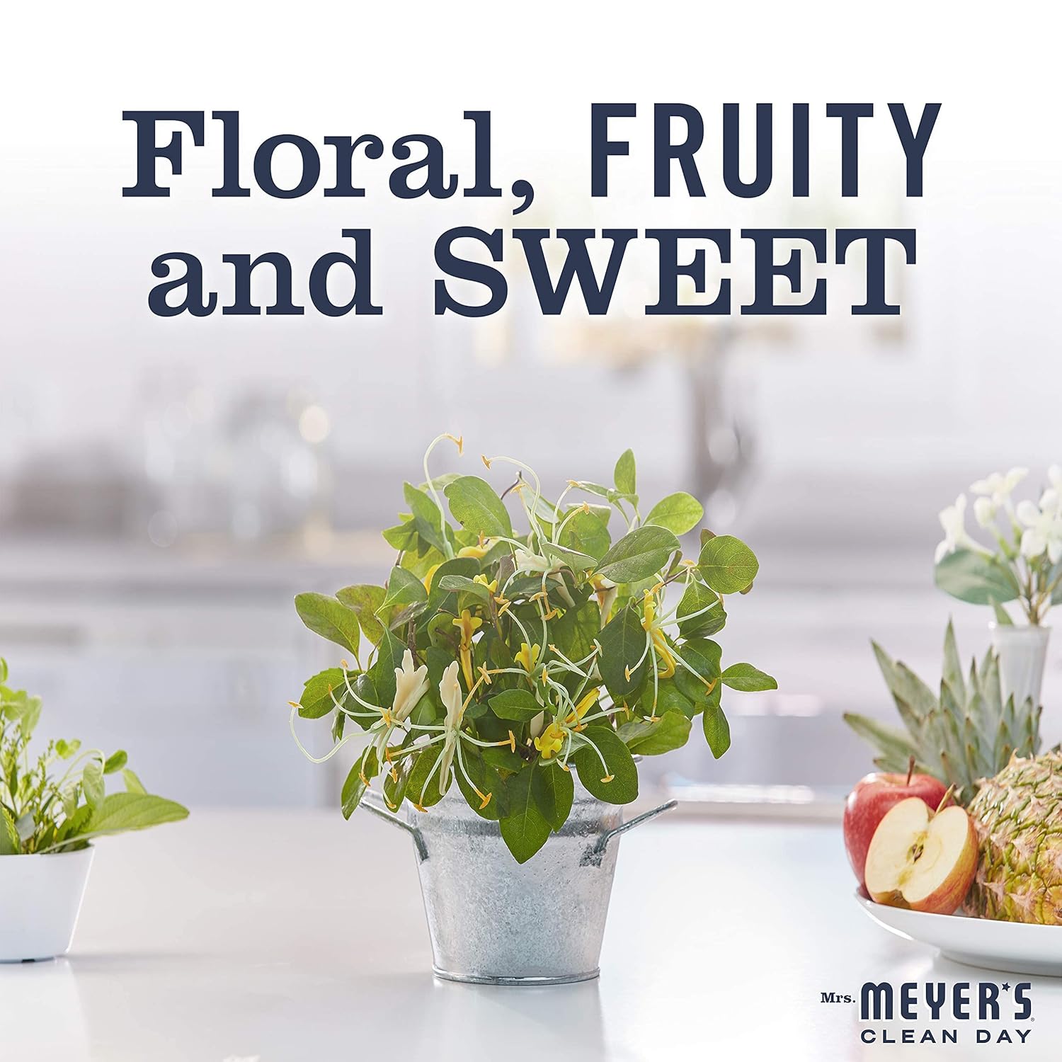 MRS. MEYER'S CLEAN DAY Hand Soap, Made with Essential Oils, Biodegradable Formula, Honeysuckle, 12.5 fl. oz - Pack of 3