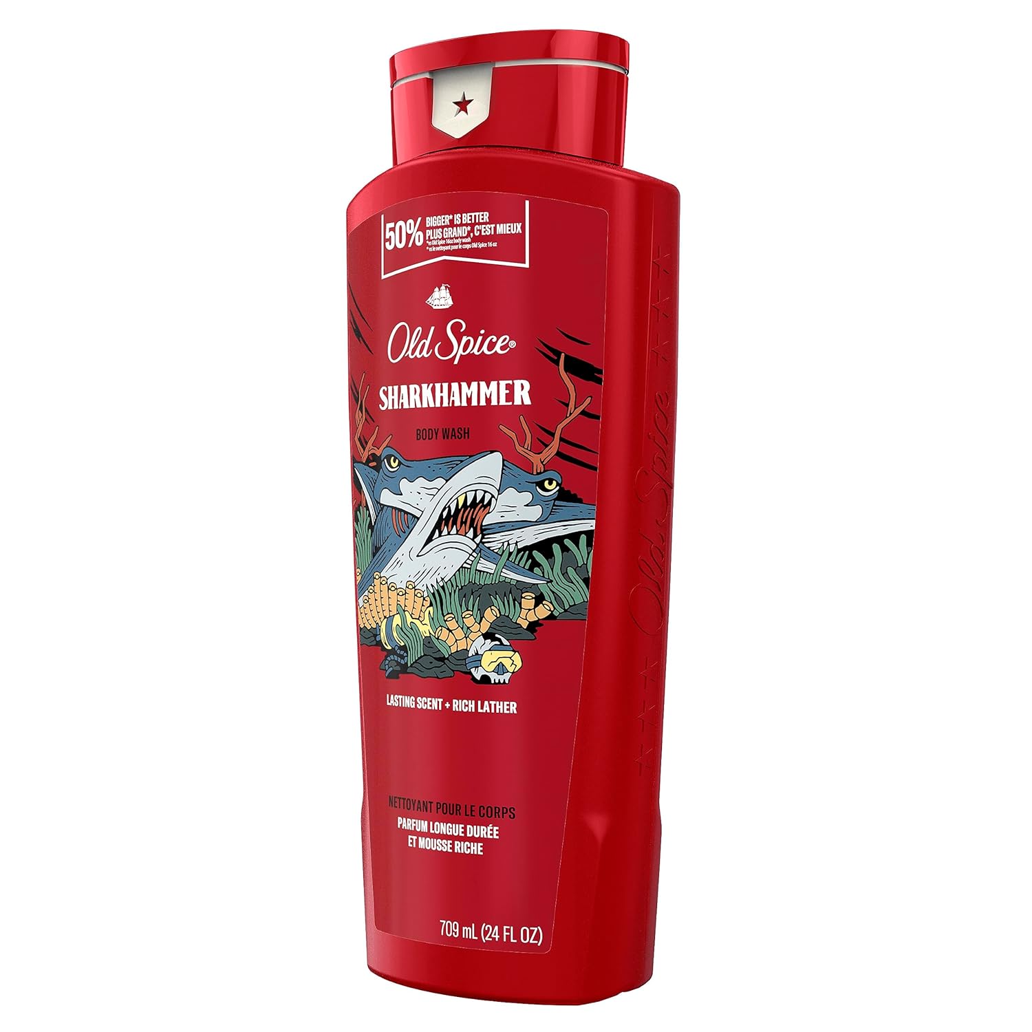 Old Spice Body Wash for Men, 24/7 Shower Fresh with Lasting Scent, Red Collection, Swagger with Cedarwood Scent, 24 fl oz (Pack of 2)
