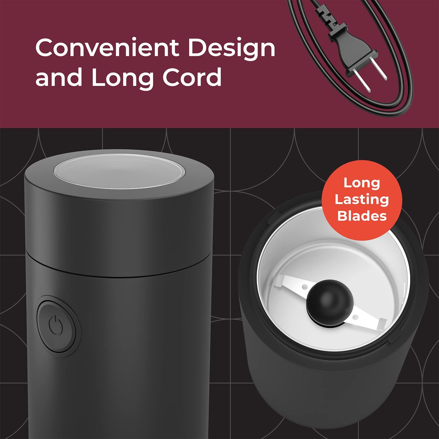 MuellerLiving HyperGrind Precision Electric Spice/Coffee Grinder Mill with Large Grinding Capacity and Powerful Motor also for Spices, Herbs, Nuts, Grains, Grey