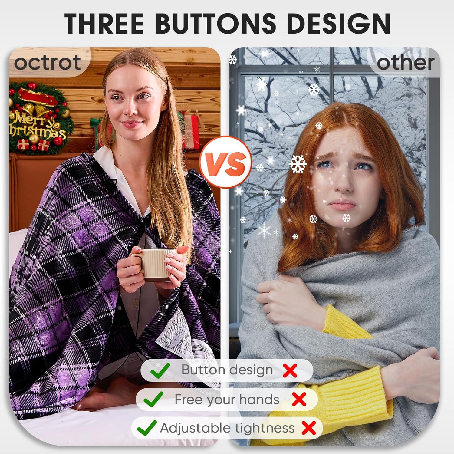 Heated Blanket Electric Throw, 50X60, Heating Throw with 10 Heating Levels/8 Hours Auto Off, Navy Blue Plaid Checkered Sherpa Blanket Warmer for Adults, Washable Blanket Gift for Couch Bed Office, ETL