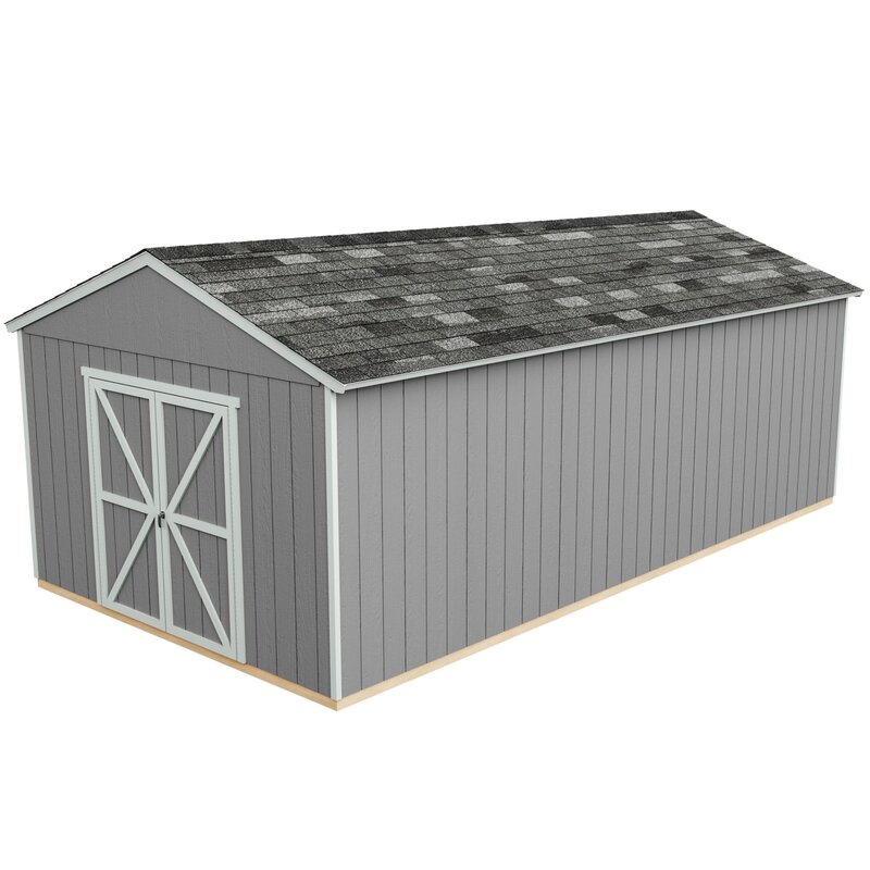 Astoria 12 ft. W x 24 ft. D Solid + Manufactured Wood Storage Shed