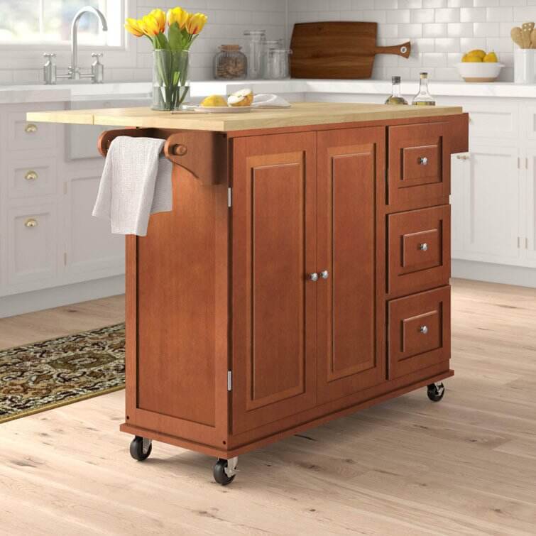 Wayfair® Hardy Solid Wood Kitchen Cart
