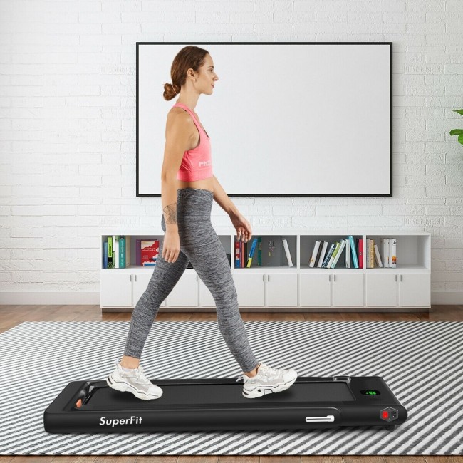 2 in 1 Folding Treadmill with Bluetooth Speaker Remote Control