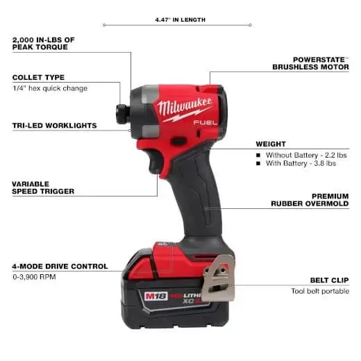 Milwaukee Pre-Sale Pre-Sale 2953-22MT M18 FUEL 18V Impact Driver / Multi Tool Combo Kit
