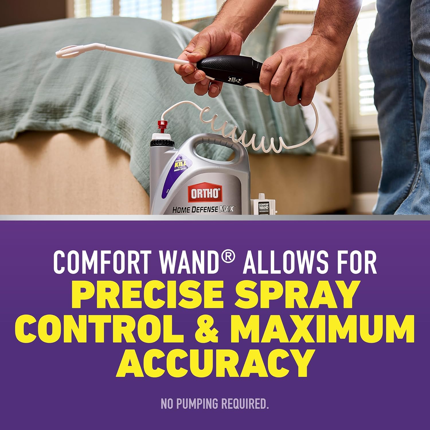 Ortho Home Defense Max Bed Bug, Flea and Tick Killer - With Ready-to-Use Comfort Wand, Kills Bed Bugs and Bed Bug Eggs, Bed Bug Spray Also Kills Fleas and Ticks, 1 gal.