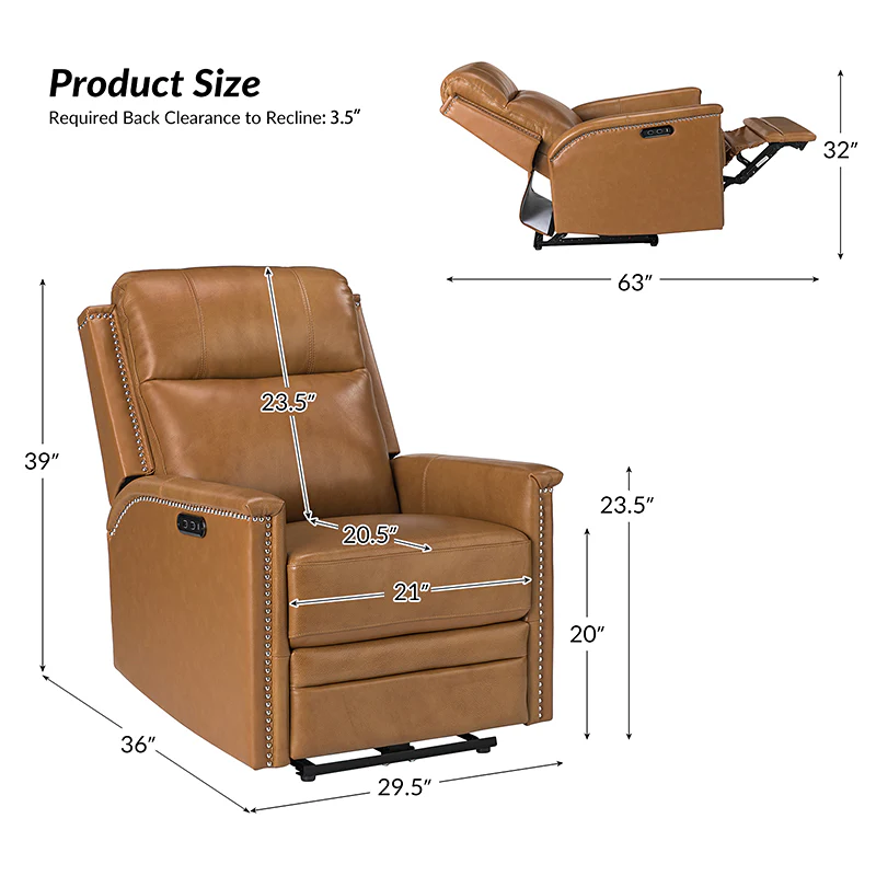 Ottfried Genuine Leather Power Recliner