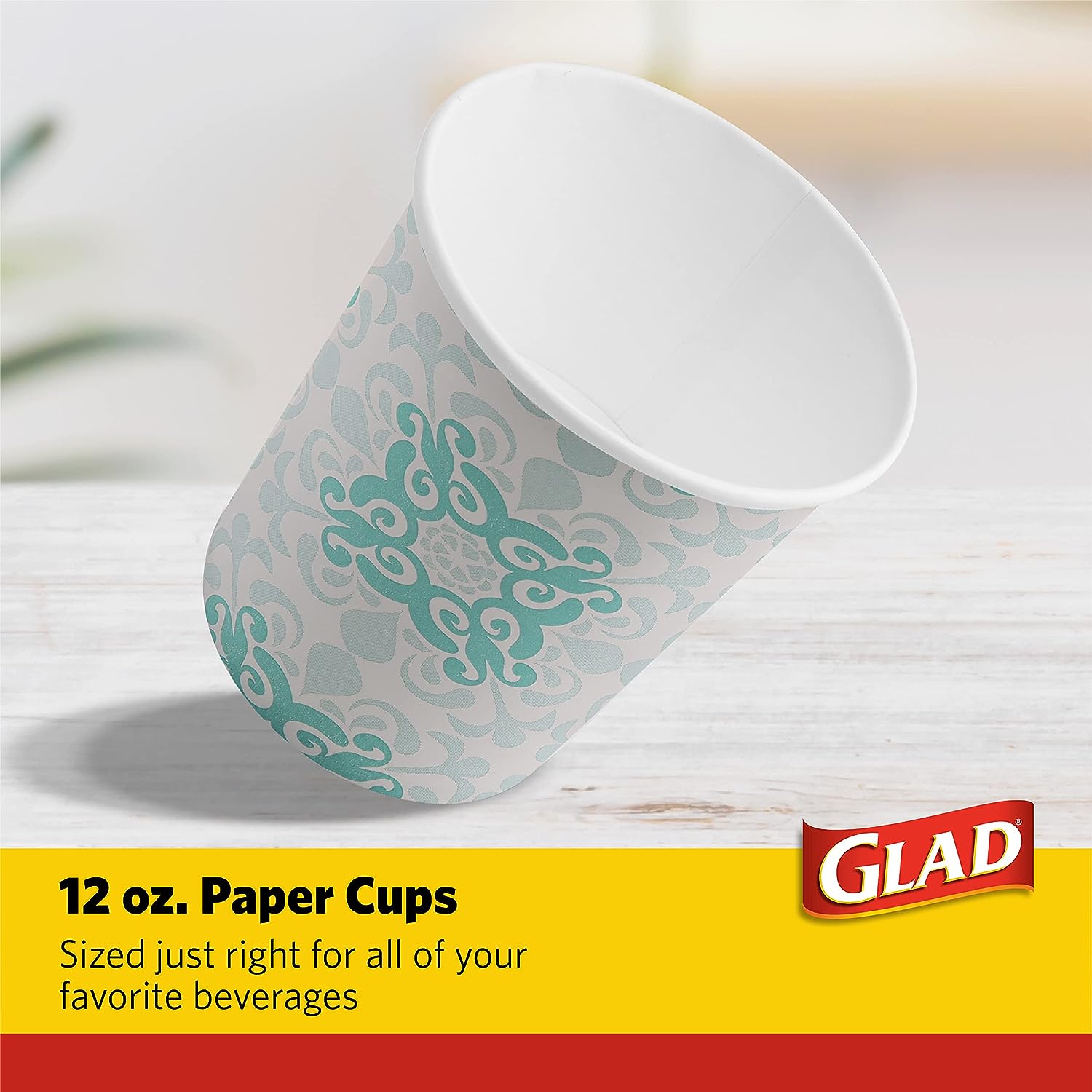 Glad Square Disposable Paper Plates for All Occasions | Soak Proof, Cut Proof, Microwaveable Heavy Duty Disposable Plates | 8.5