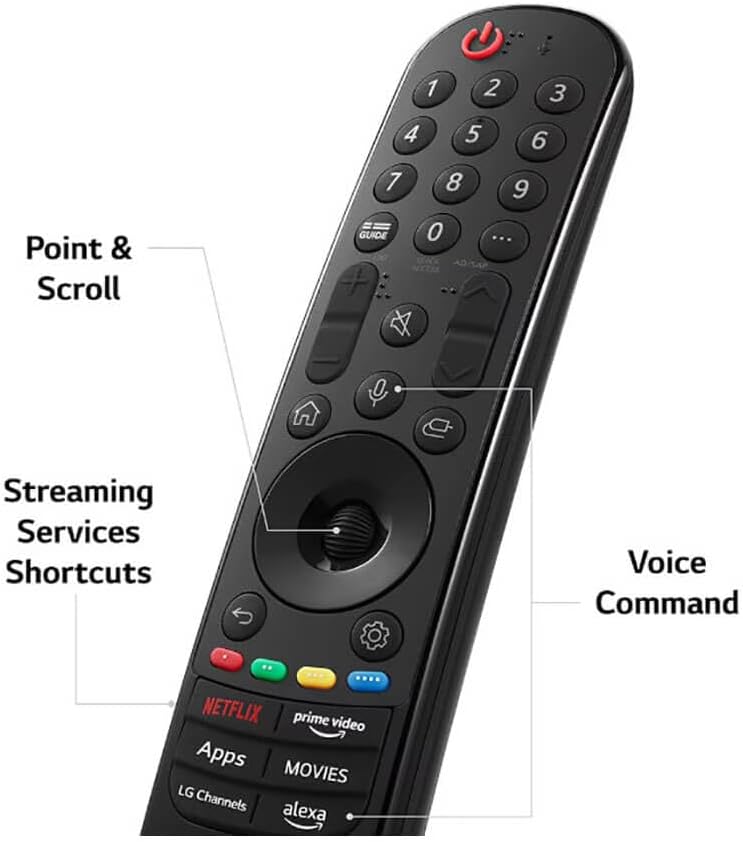 LG QNED80 Series 65-Inch Class QNED Mini LED Smart TV 4K Processor Smart Flat Screen TV for Gaming with Magic Remote AI-Powered 65QNED80URA, 2023 with Alexa Built-in,Black