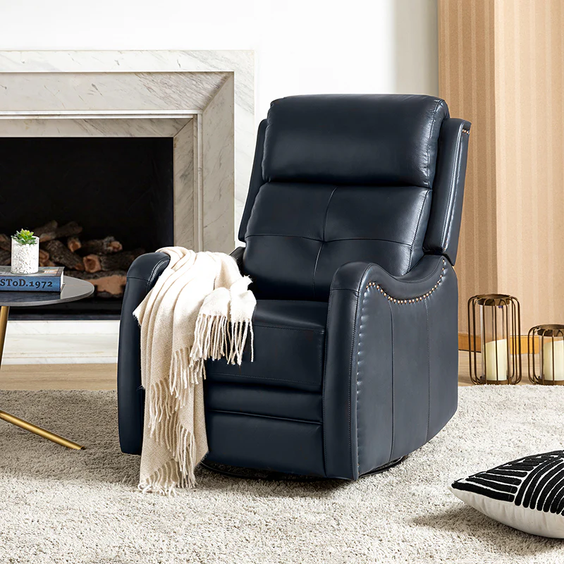 Amelia Genuine Leather Swivel Rocker Recliner