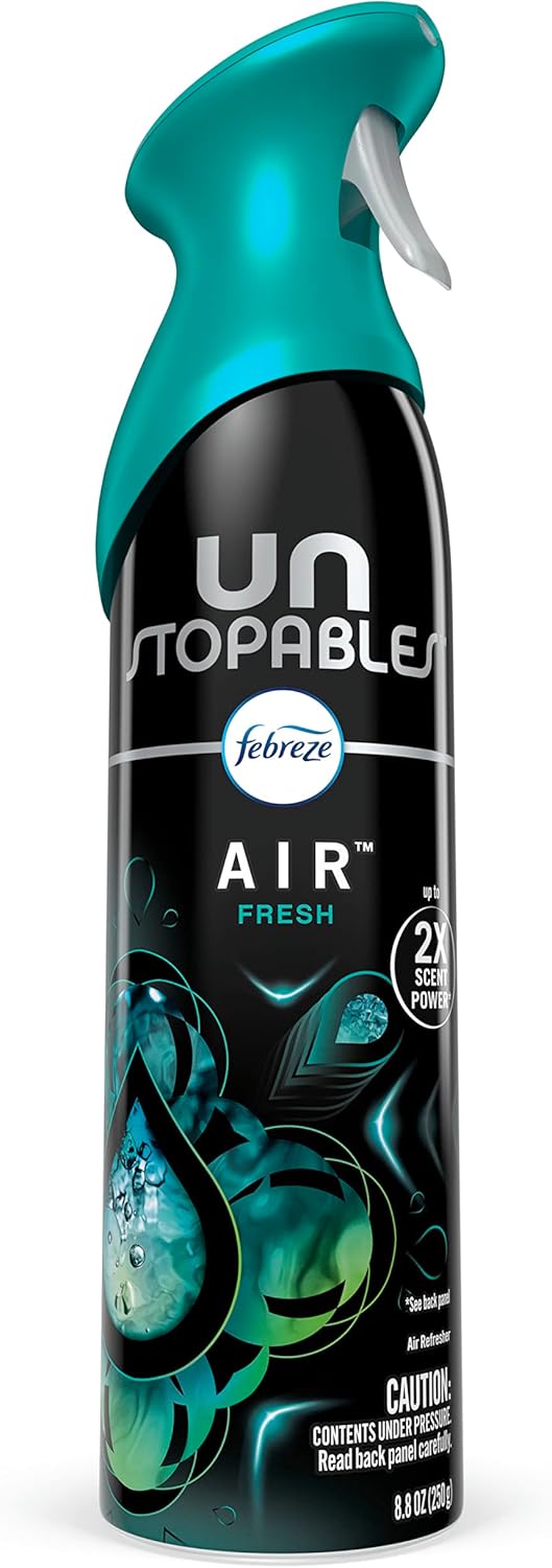 Febreze Unstopables Air Effects Odor-Fighting Air Freshener Fresh, 8.8 oz. Aerosol Can, Pack of 3