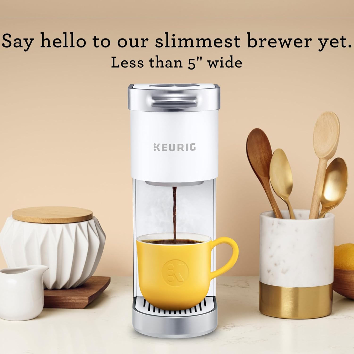 Keurig K-Mini Plus Single Serve K-Cup Pod Coffee Maker, with 6 to 12oz Brew Size, Stores up to 9 K-Cup Pods, Travel Mug Friendly, Matte Black