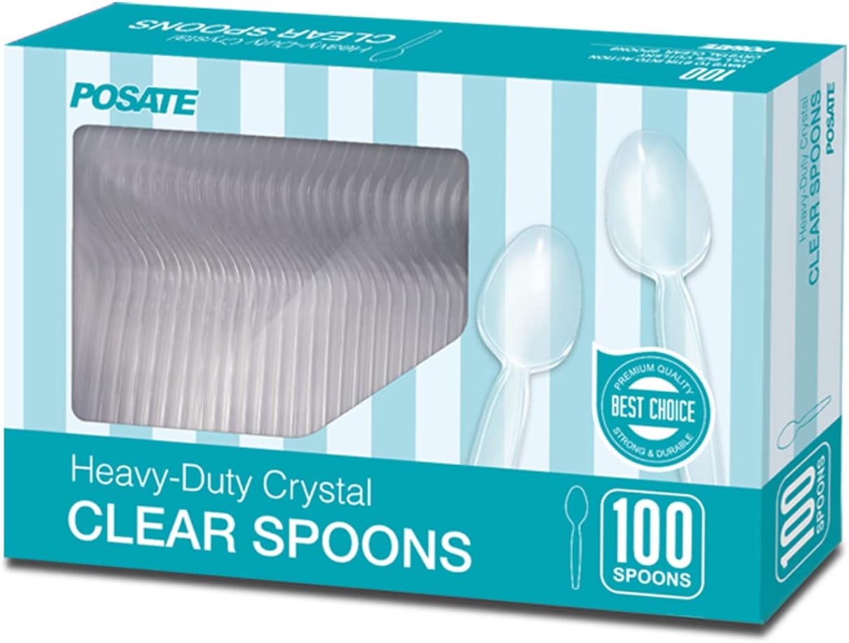 POSATE Clear Knives, Heavy-Duty Crystal (100 Knives)
