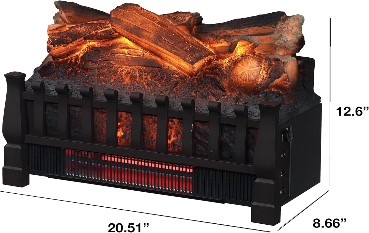duraflame Electric Log Set 400 Sq Ft Heater, Faux Logs Insert with Lifelike Flames for Existing Fireplaces, Remote Control Included