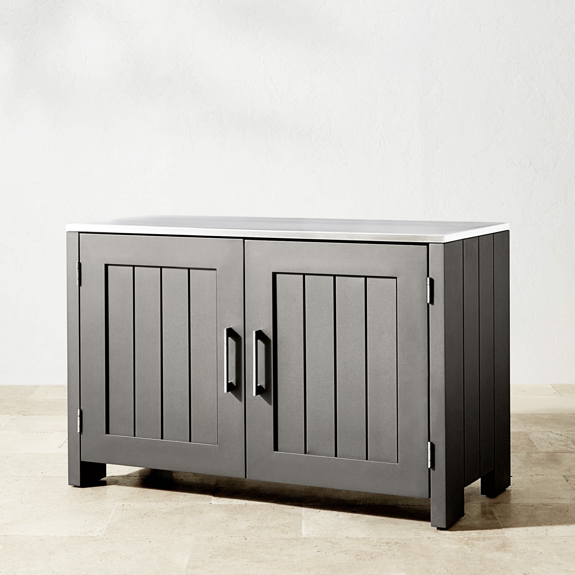 Larnaca Outdoor Slate Grey Metal 2-Door Cabinet (54.5