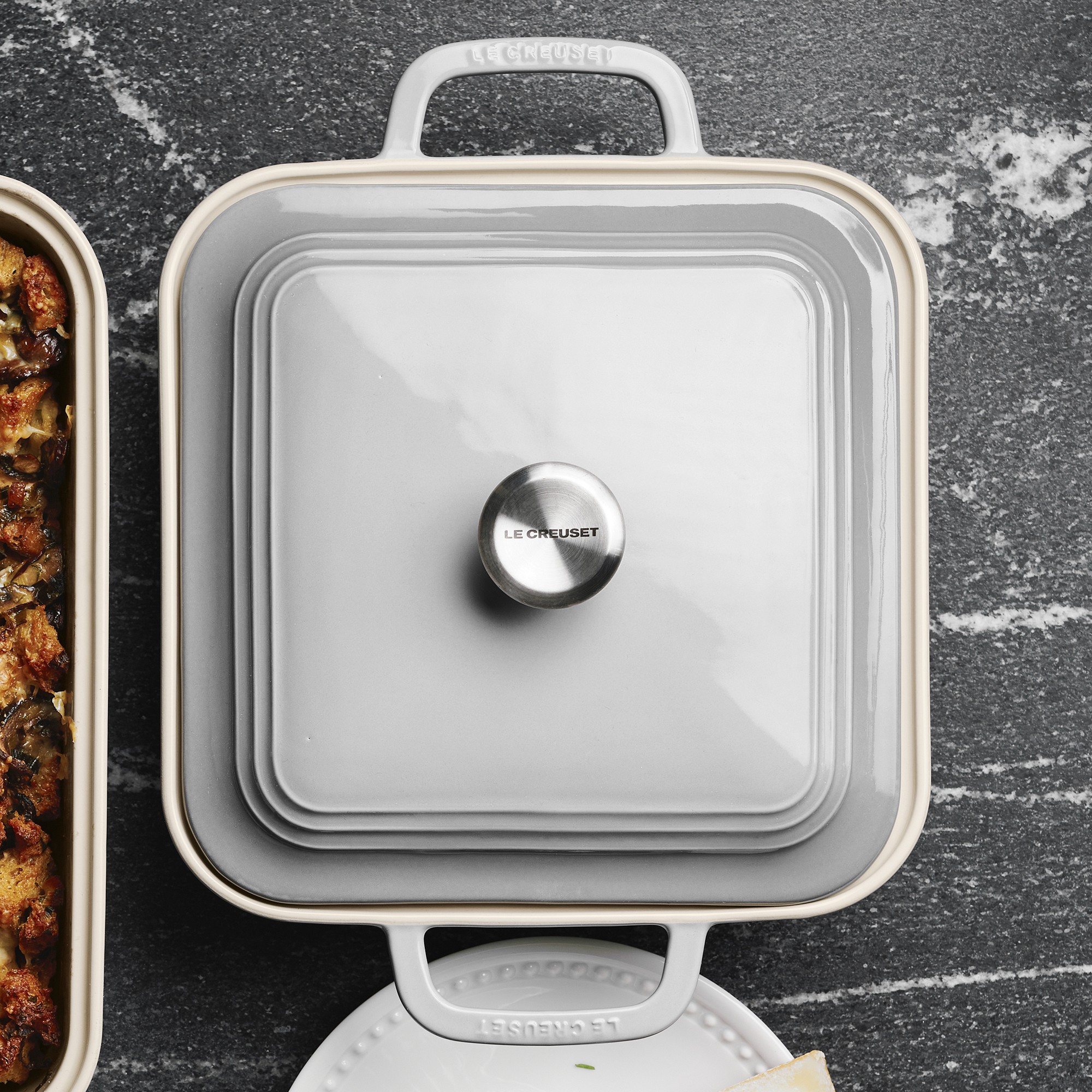 Le Creuset San Francisco Stoneware Square Covered Baker, 3-Qt.