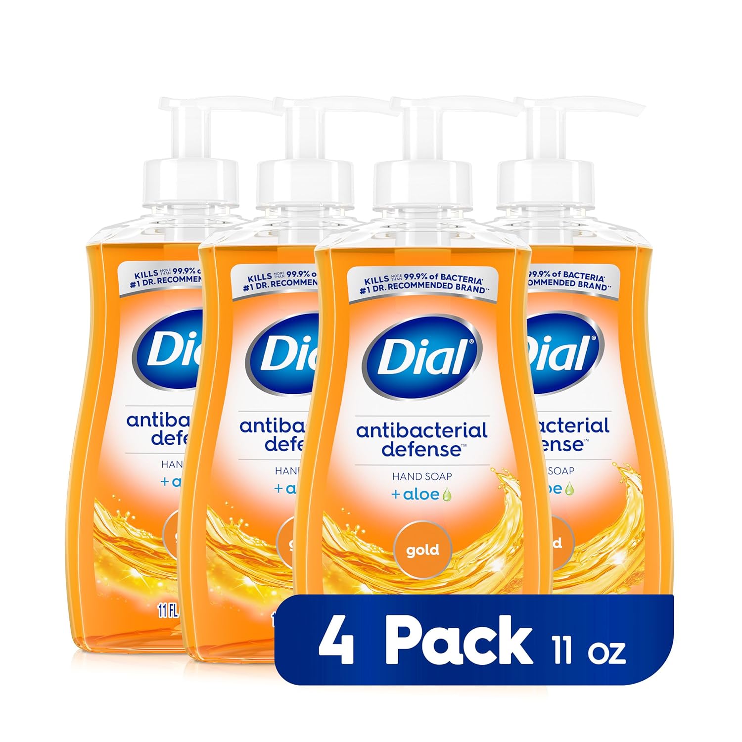 Dial Antibacterial Liquid Hand Soap, Spring Water, 11 fl oz (Pack of 4)