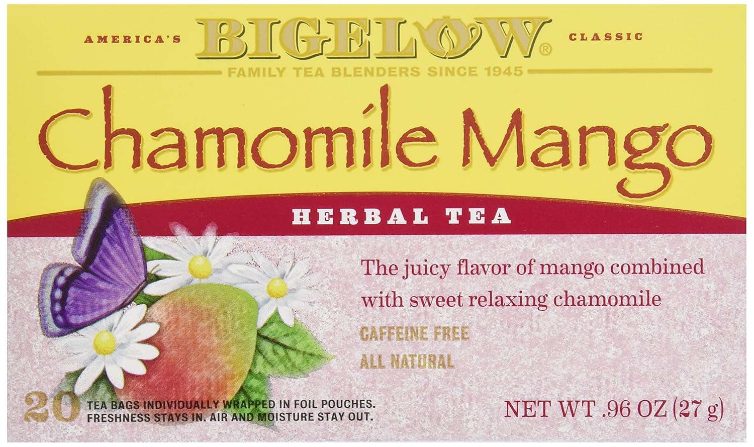 Bigelow Tea Lemon Ginger plus Probiotics Herbal Tea, Caffeine Free Tea with Lemon and Ginger, 18 Count Box (Pack of 6), 108 Total Tea Bags