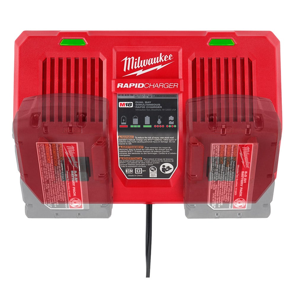 MILWAUKEE 18V Dual Bay Simultaneous Rapid Charger M18DFC