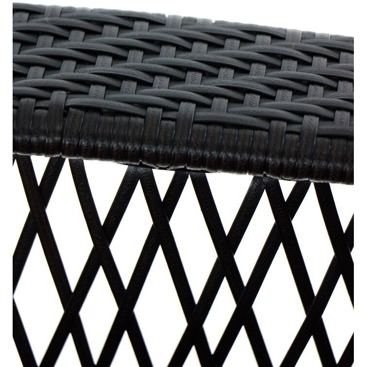 3-Piece Steel Patio Fire pit Conversation Set with Sahara Sand Cushions and 26 in. Square Fire pit Side Table