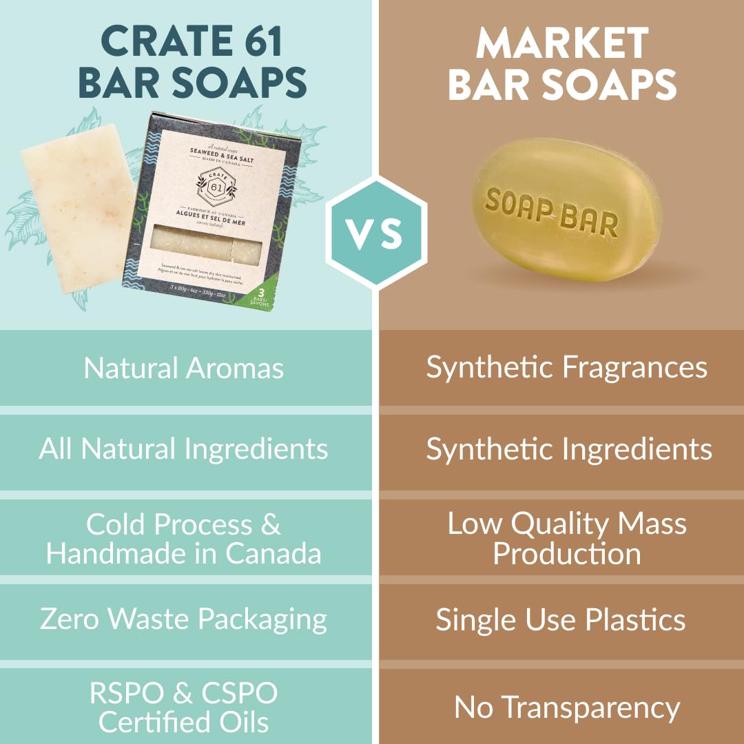 Handmade Vegan Natural Bar Soap Cold Pressed For Face And Body, With Premium Essential Oils, Eucalyptus & Peppermint For Men And Women 3 Pack (Lavender)