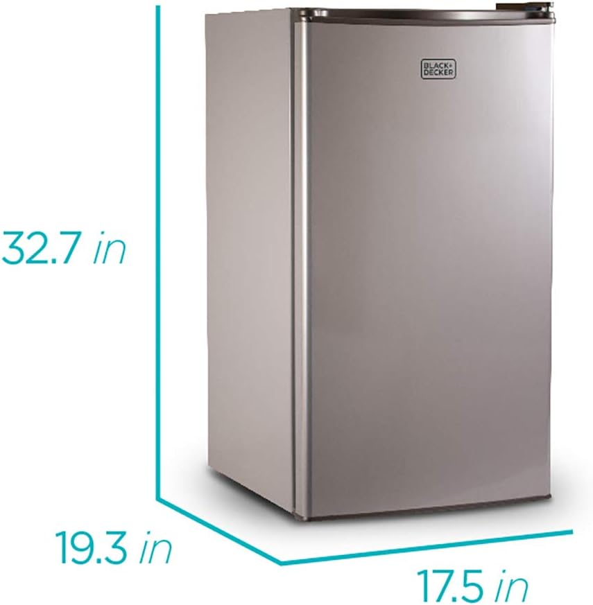 BLACK+DECKER BCRK17B Compact Refrigerator Energy Star Single Door Mini Fridge with Freezer, 1.7 Cubic Feet, Black